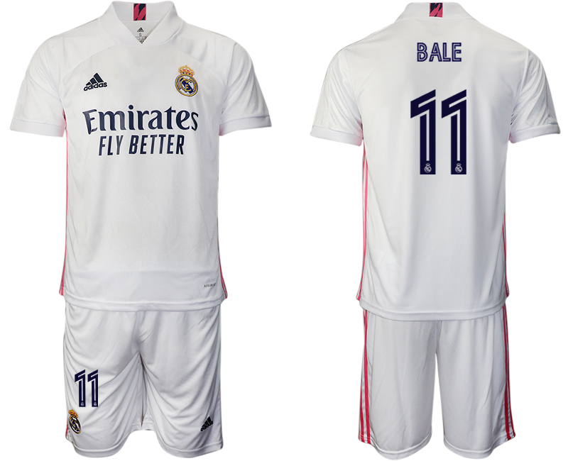 Men 2020-2021 club Real Madrid home #11 white Soccer Jerseys->real madrid jersey->Soccer Club Jersey